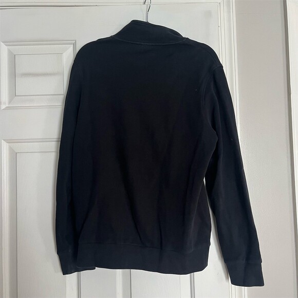 Lacoste Mens Quarter Zip Pullover Sweater Black Blue Collar Size L - Picture 6 of 6